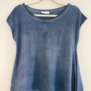 Flowy blue cap sleeve top